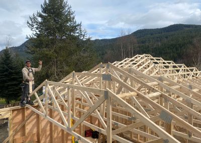 Shuswap Structures Jeff on roof