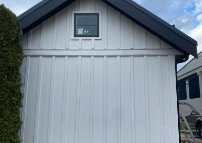 Shuswap Structures board and batten grey sided install