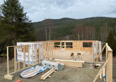 Shuswap Structures framing house in woods